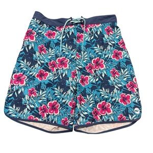 Vineyard Vines Mens Blue & Pink Floral Print Boardshorts Swim Trunks Size 42
